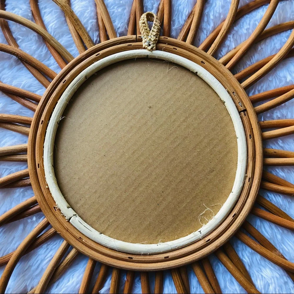 Large Round Rattan Mirror 22.5”